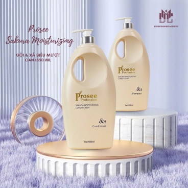 Cặp Can Dầu gội xả Prosee PS8/PC8 Trắng 1850ml – Dưỡng tóc mềm mượt, phục hồi hư tổn