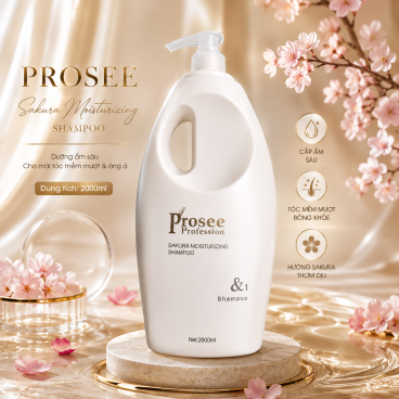 Can Dầu gội siêu mượt Prosee 2000ml PS17/B – Dưỡng ẩm, phục hồi & làm dịu tóc khô xơ
