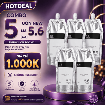 [Không Freeship] Combo 5 túi Uốn New Mã 5.6 (CA) 500ml - dành cho tóc yếu nát, hoặc tóc tẩy PH-7