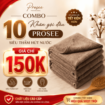 Combo 10 Khăn gội đầu Prosee siêu thấm hút nước