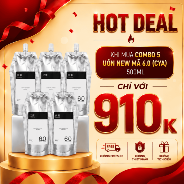 [Không Freeship] Combo 5 Uốn New Mã 6.0 (CYA) 500ml – Thuốc uốn tóc trung bình, pH 8.4, giữ nếp bền & mềm mượt