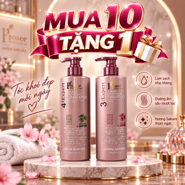 [Mua 10 tặng 1] Cặp Gội Xả Prosee Sakura Tím PS4/PC4 700ml– Cho Tóc Dầu, Giảm Bết Dính & Chống Rụng