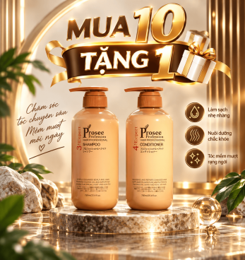 [Mua 10 tặng 1] Cặp Dầu Gội Xả Prosee PS5/PC5 Nâu 500ml – Dưỡng Tóc Siêu Mượt & Bóng Khỏe