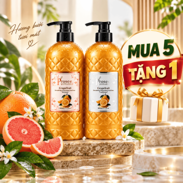 [Mua 5 tặng 1] Cặp Dầu gội/xả Prosee PS19/PC19 dưỡng ẩm chiết xuất hương Bưởi 800ml làm mềm mượt giảm rụng tóc